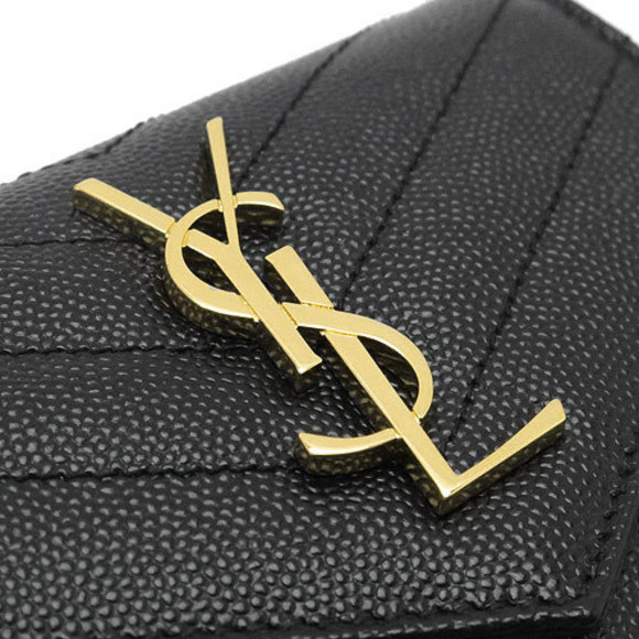 Saint Laurent Tri-FWallet Monogram Quilted Black - Picture 6 of 6